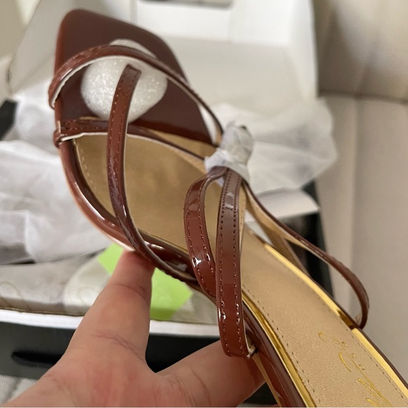 Chocolate Ankle Wrapped Heels - Picture 4 of 10